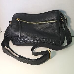 Elegant Black and Gold Crossbody Bag  By All American Leather Works